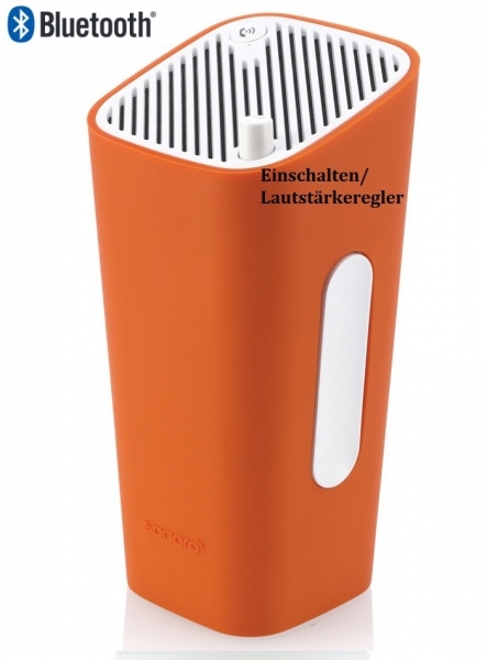 Sonoro Go NewYork (OHNE RADIO) Weiß/Orange Bluetooth Akku AUX | Neu