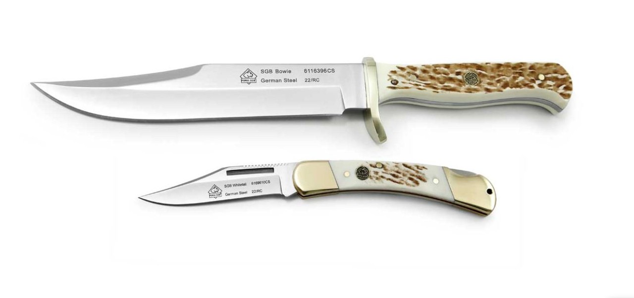 PUMA - Messerset SGB Bowie / Whitetail, POM Commando Stag