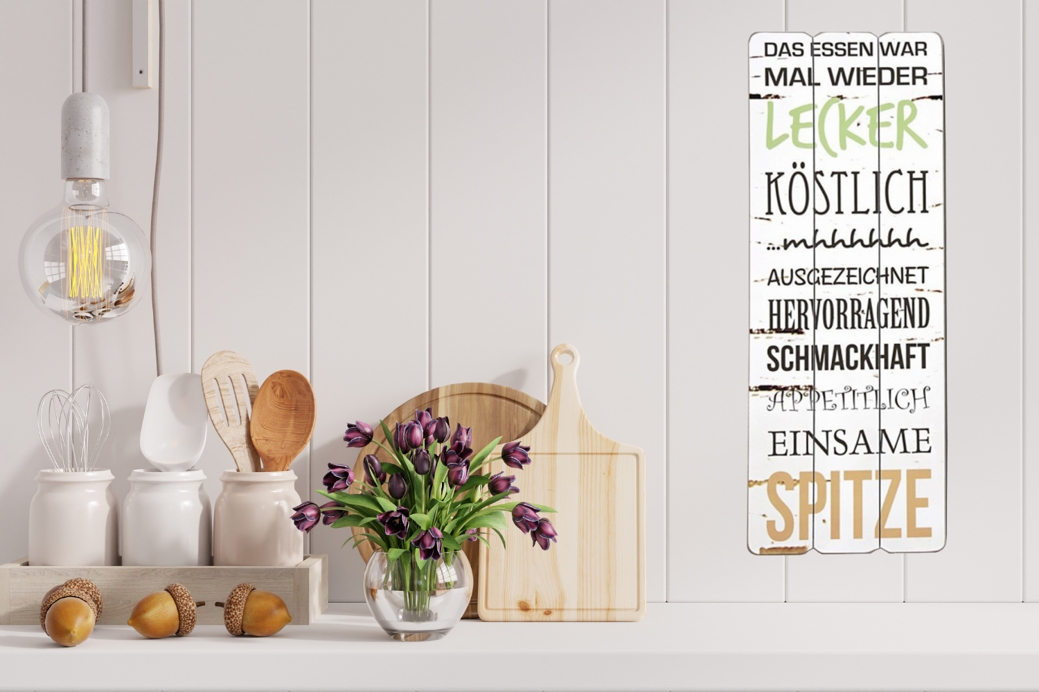 Deko Bild Wandtafel Spruch 'Das Essen war mal wieder...'