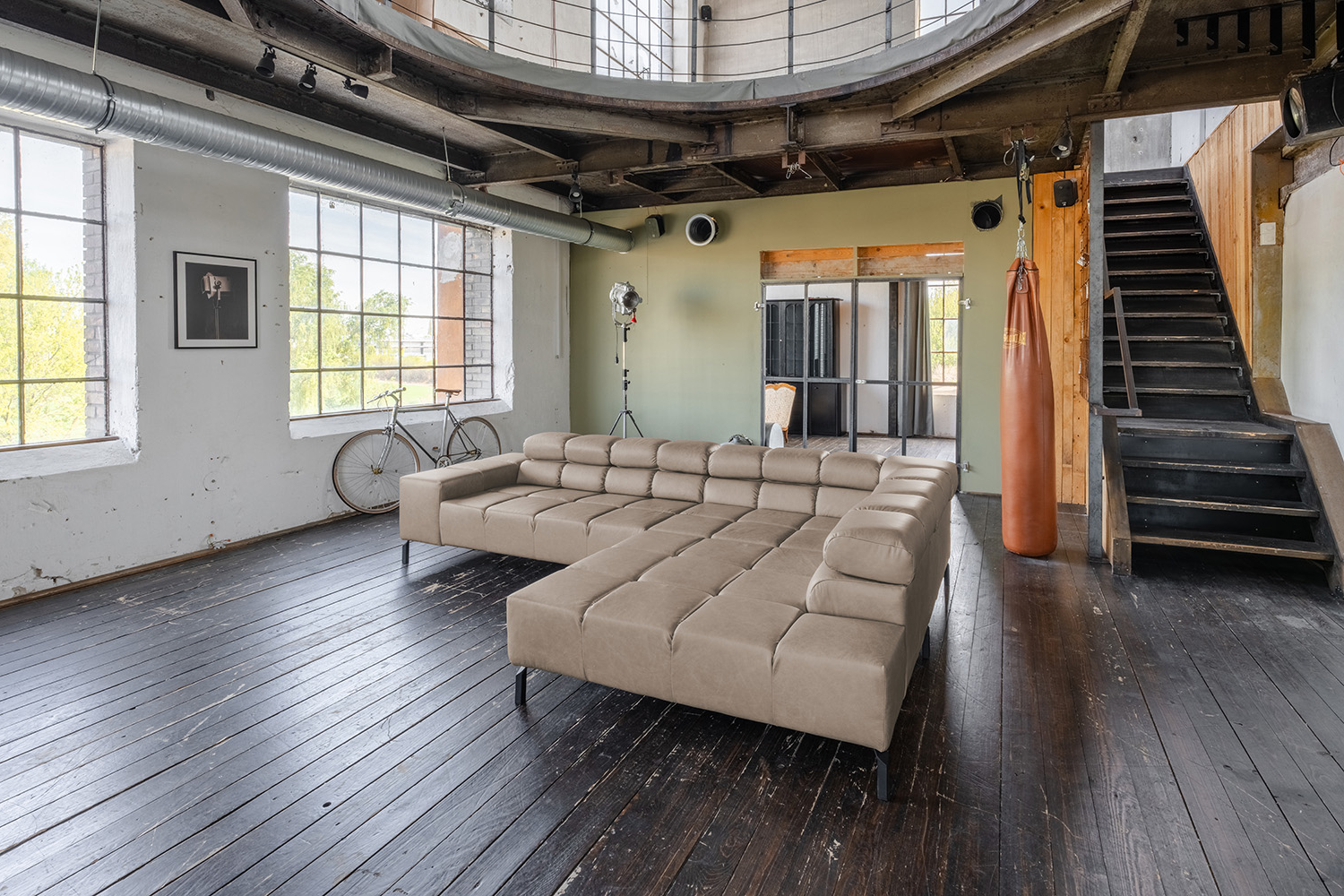 KAWOLA Sofa NELSON Ecksofa Leder grau