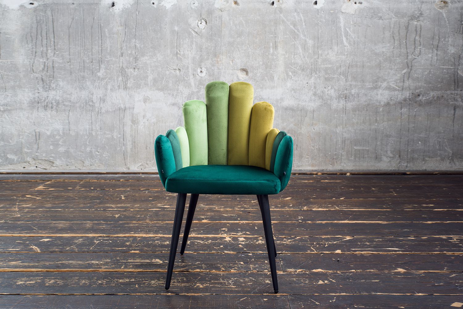 KAWOLA Stuhl FREJA Esszimmerstuhl Velvet grün Fuß schwarz