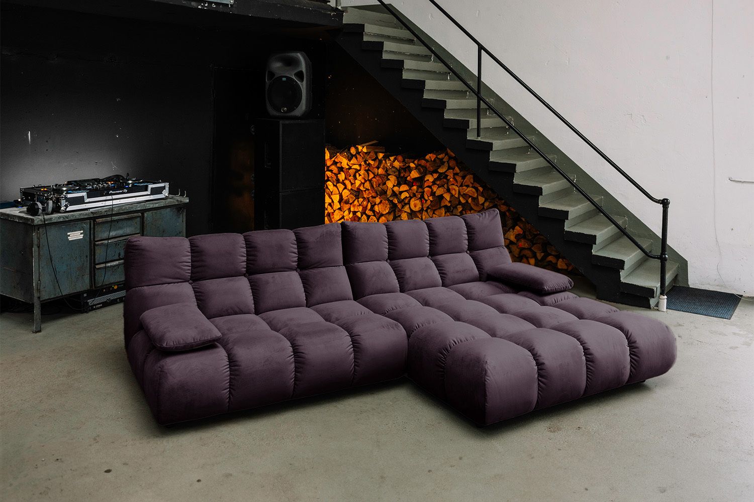 KAWOLA Sofa VIVIEN Ecksofa Velvet purple