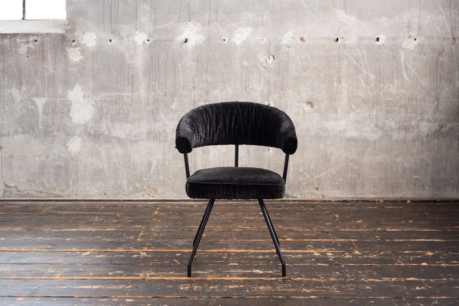 KAWOLA Stuhl RUNA Esszimmerstuhl Stoff schwarz