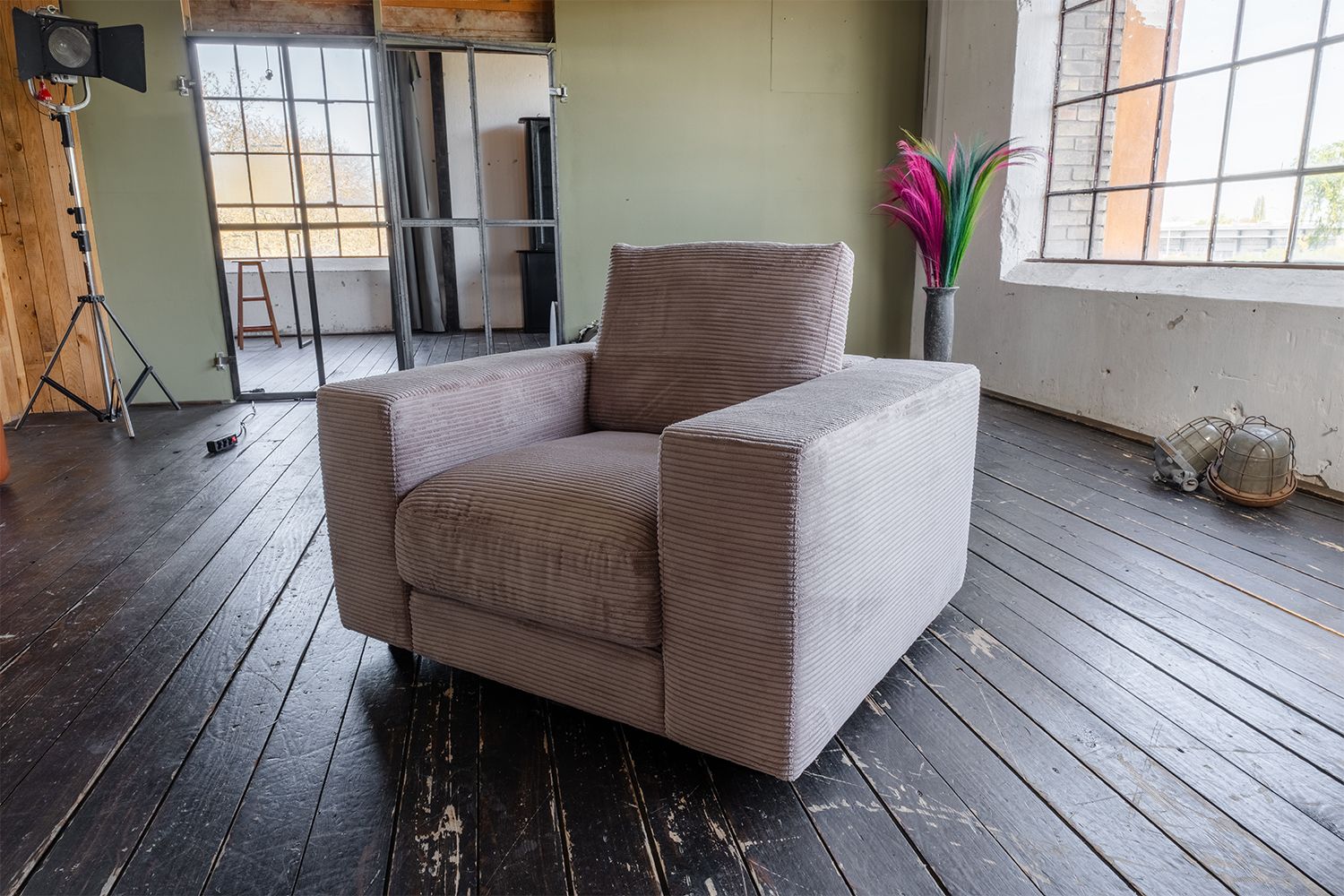 KAWOLA Sessel MADELINE Cord taupe