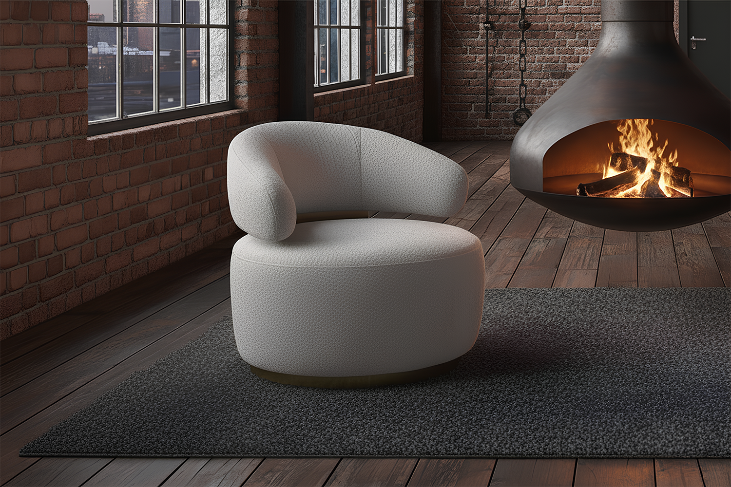 KAWOLA Sessel FARA Drehsessel Stoff grau