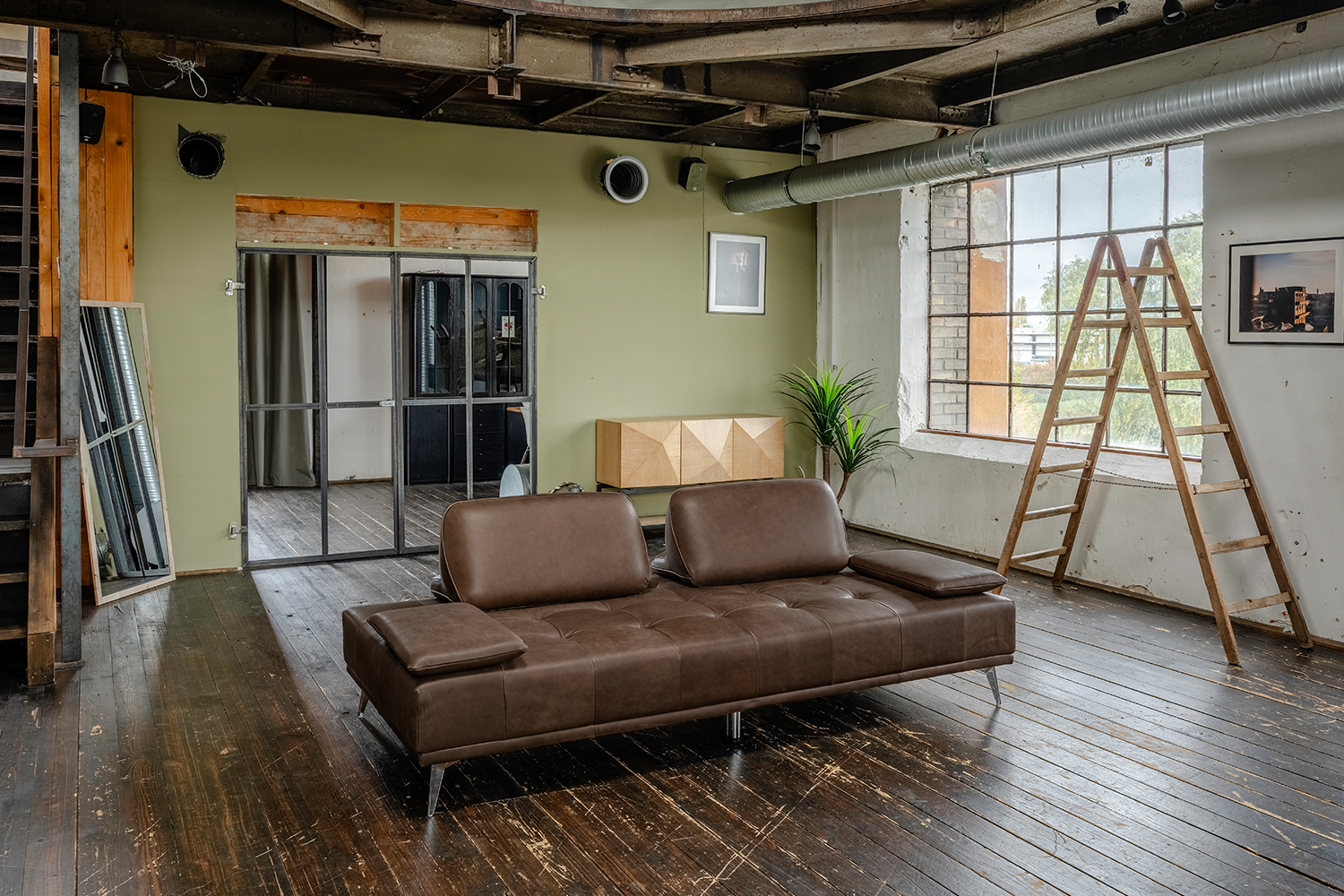 KAWOLA Sofa WIOLO Schlafsofa Daybed Leder dunkelbraun