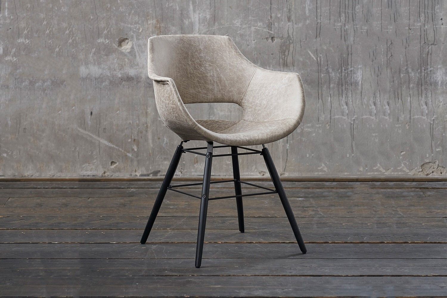 KAWOLA Stuhl 'ZAJA Square' Esszimmerstuhl Microfaser creme