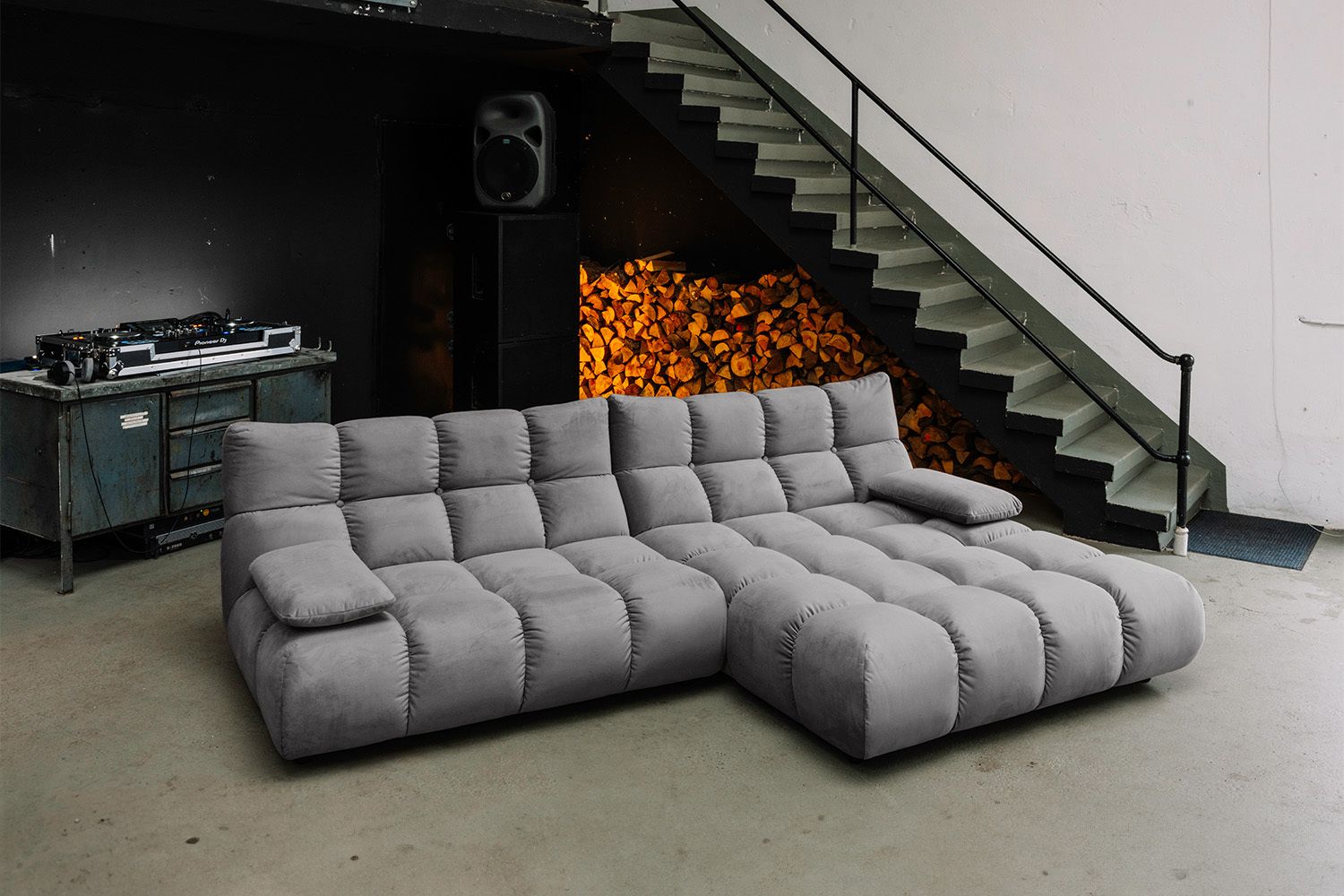 KAWOLA Sofa VIVIEN Ecksofa Velvet stone