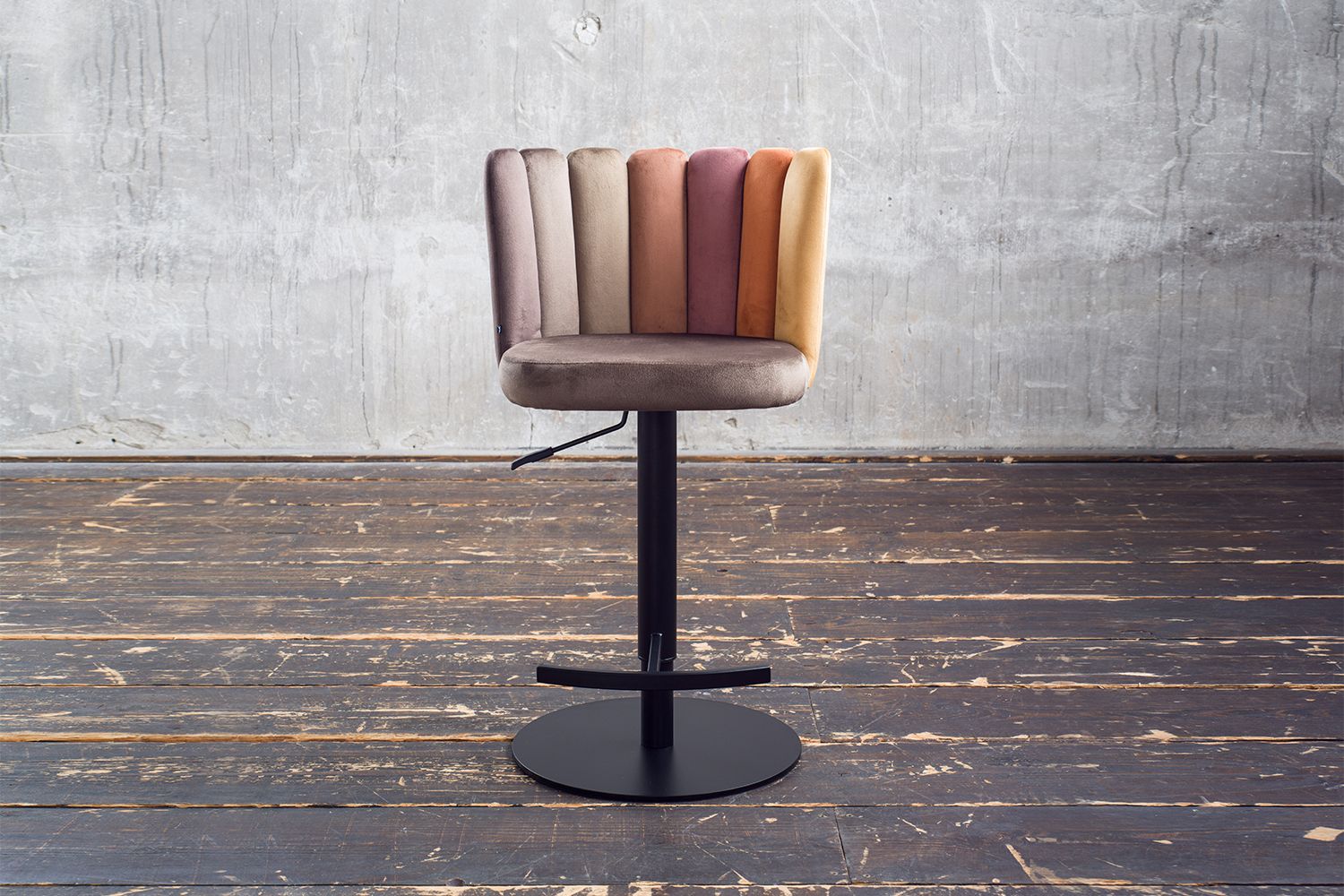 KAWOLA Barhocker JADA Drehstuhl höhenverstellbar Velvet braun