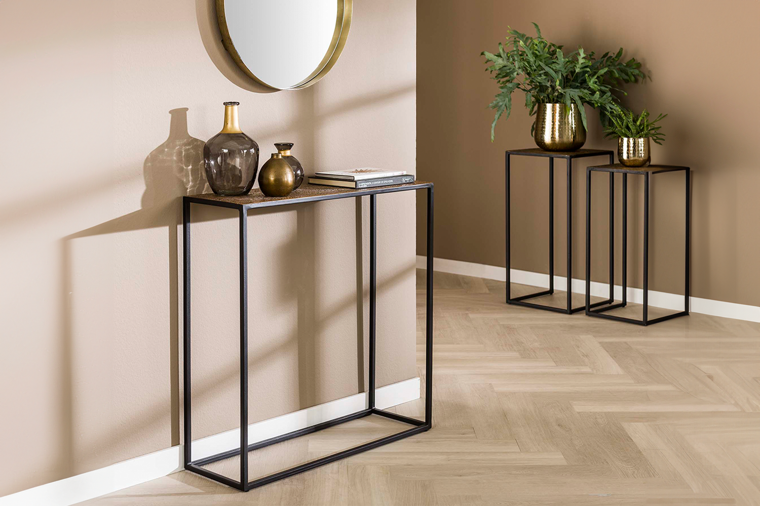 KAWOLA Schminktisch ROIC Konsolentisch Metall bronze