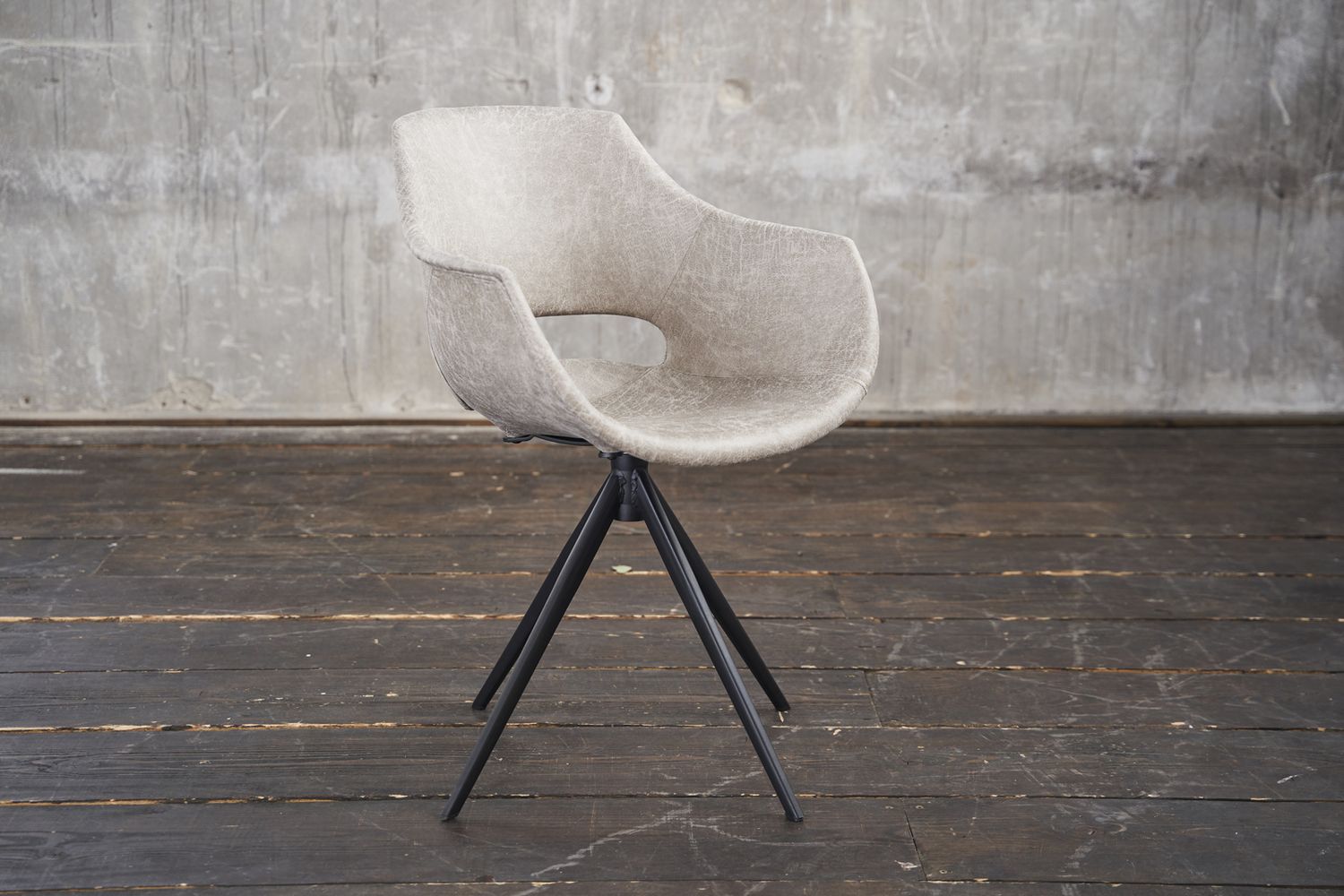 KAWOLA Stuhl ZAJA Esszimmerstuhl Microfaser drehbar cremeweiß