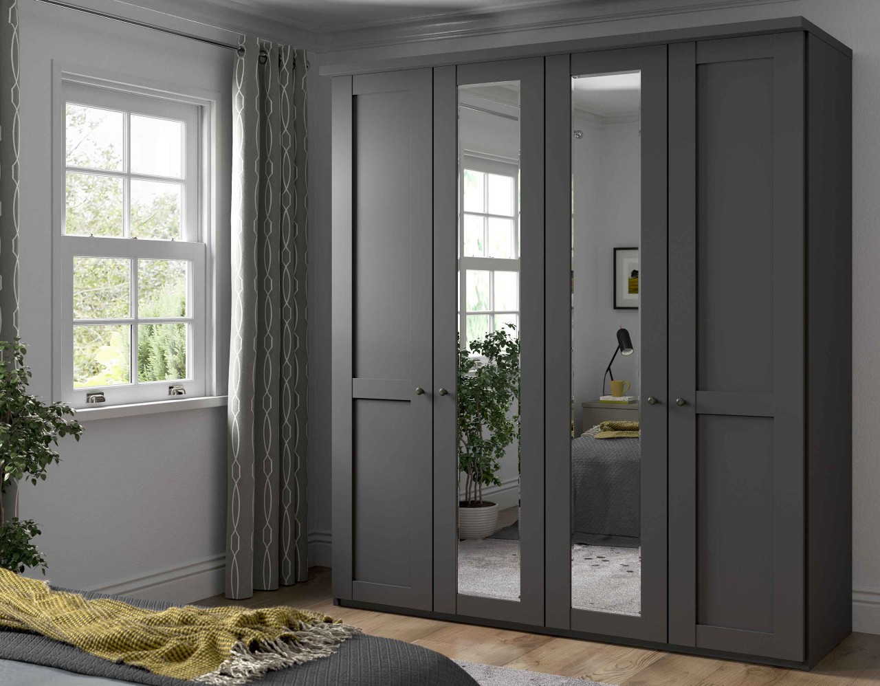 Marlow Landhaus Kleiderschrank mit Spiegel