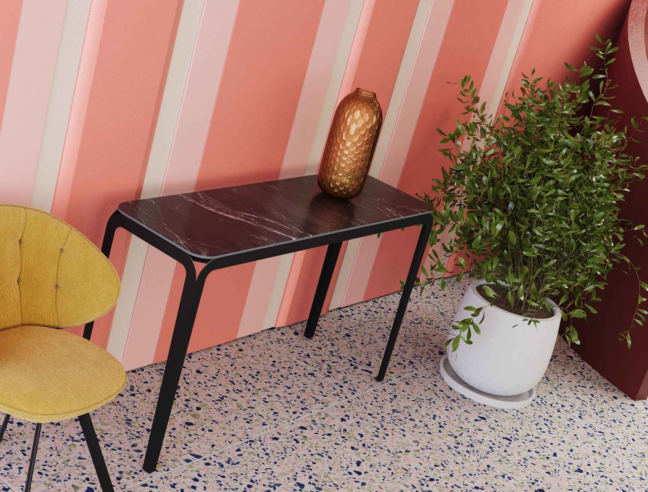 Sumatra Konsolentisch Metall / Keramik