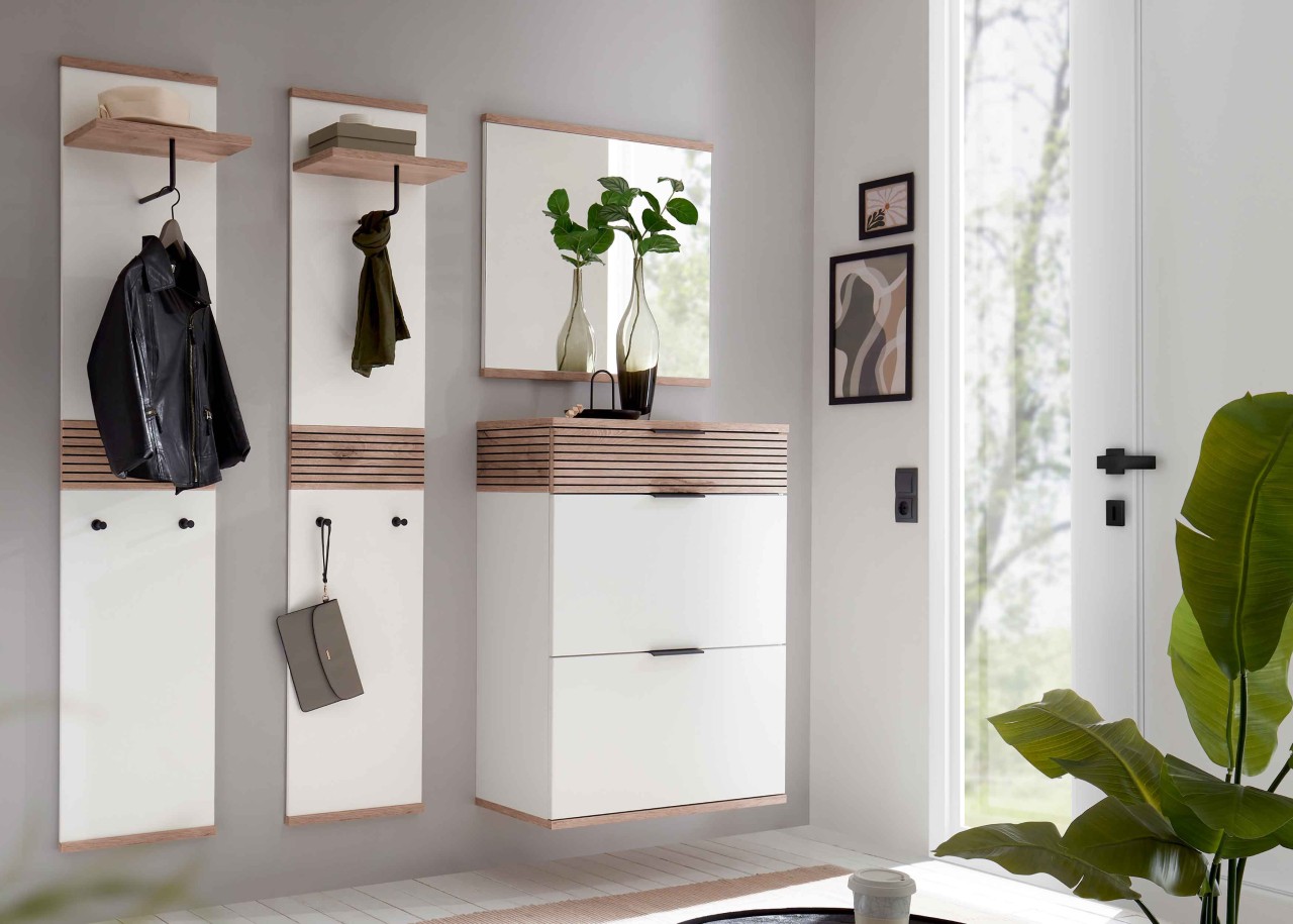 Montello Garderobe weiß eiche