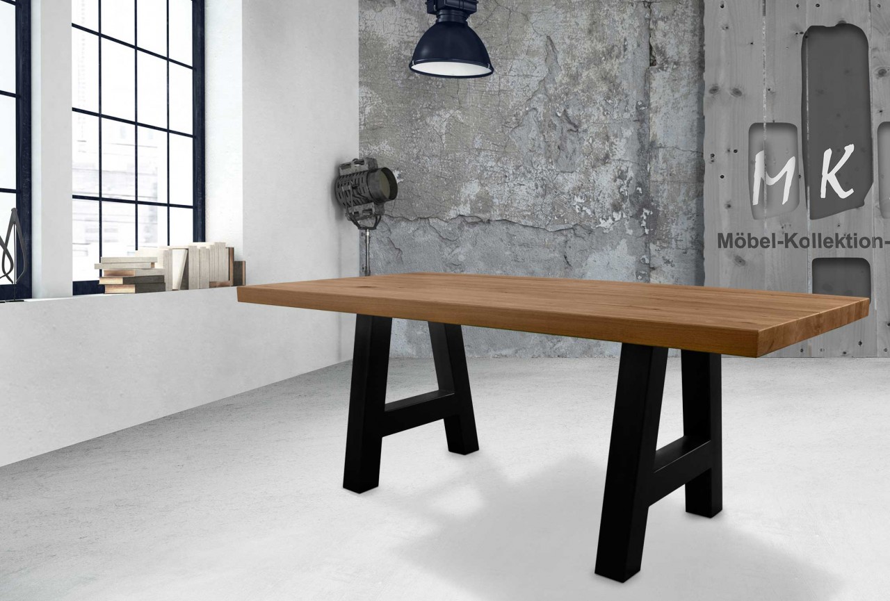 Massiver Esstisch wildeiche industial Retro