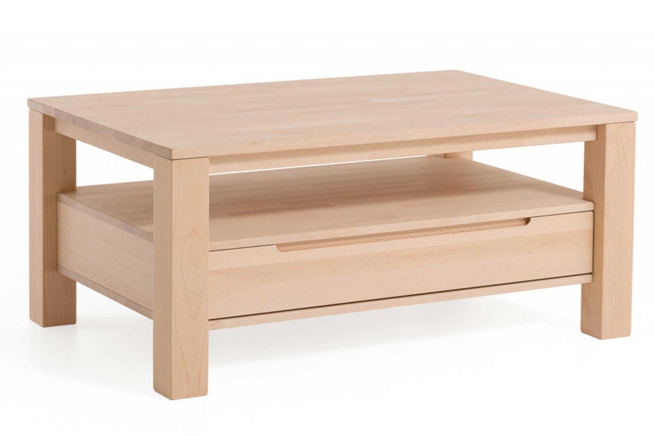 CT 102 Couchtisch mit Schublade Massivholz
