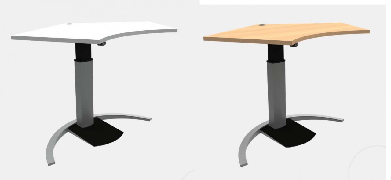 ConSet Schreibtisch Trapez höhenverstellbar Steh / Sitz