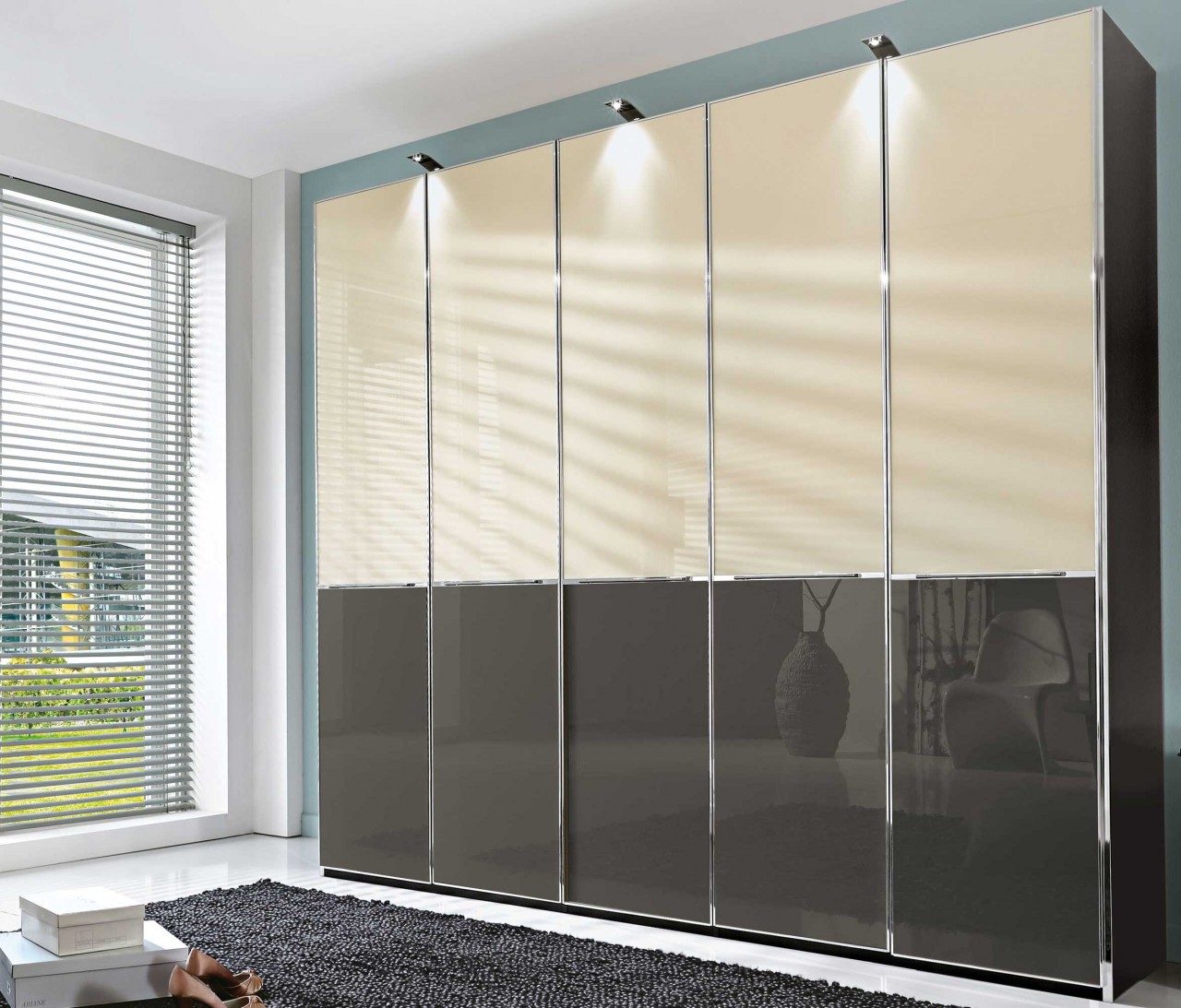 Shanghai 2 Kleiderschrank mit Glastüren