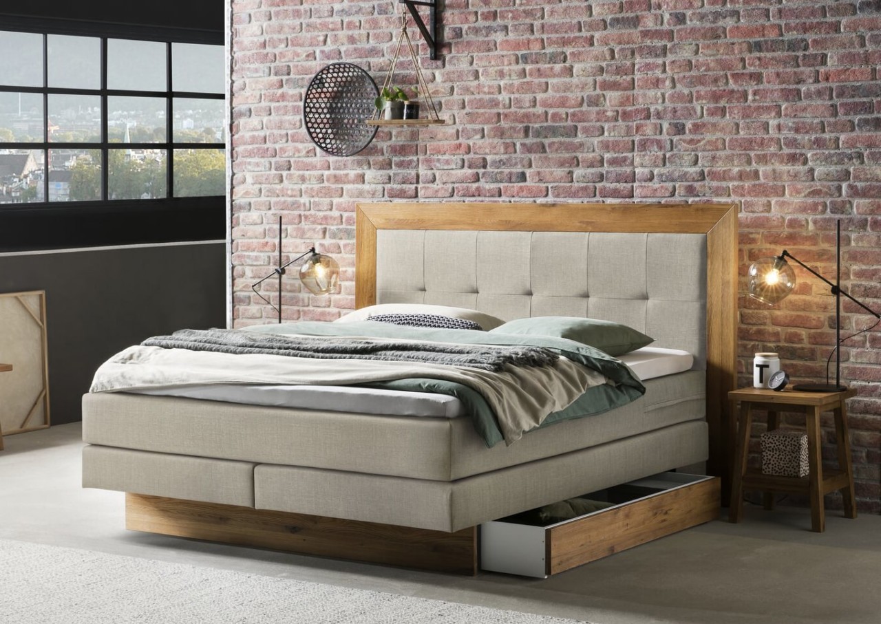 Texas Boxspringbett mit Holz
