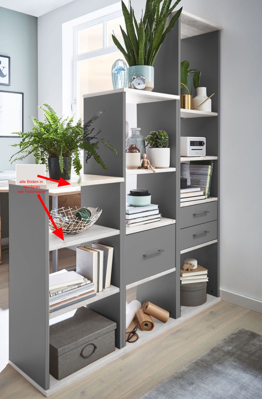 Raumteiler Regal grau