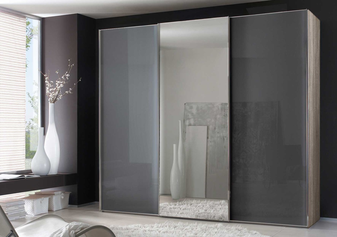 Sonate Rom Kleiderschrank Schiebetüren Spiegel B400 cm