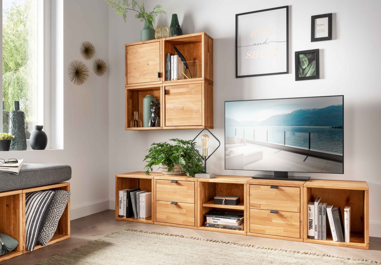 Marco Wohnwand Holz modern