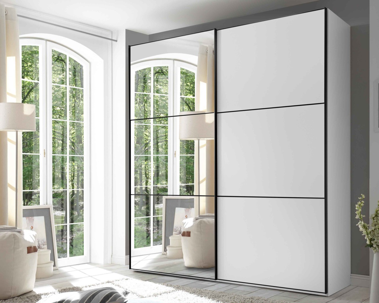 Includo Schwebetürenschrank mit Spiegel