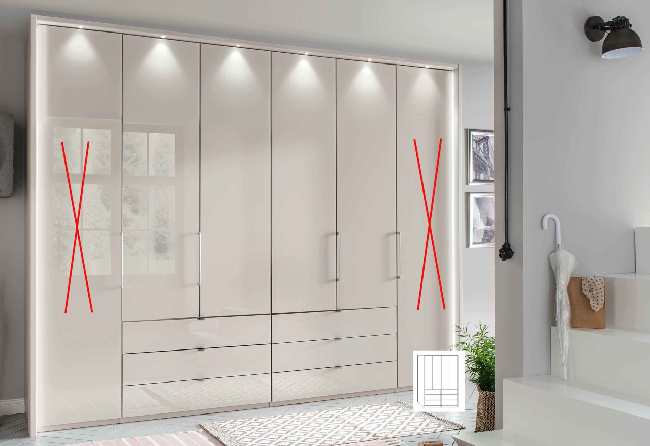 Kansas Kleiderschrank mit Schubladen 200 cm