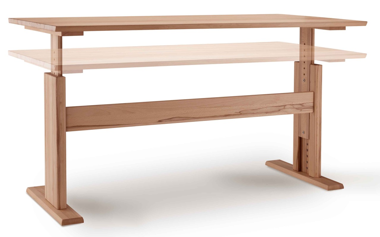 Bergamo höhenverstellbarer Schreibtisch Holz