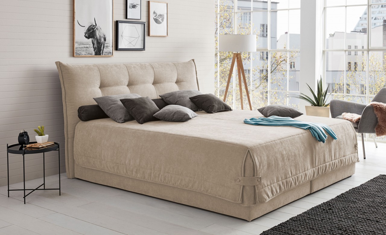 Leona Polsterbett 200x200 mit Bettkasten