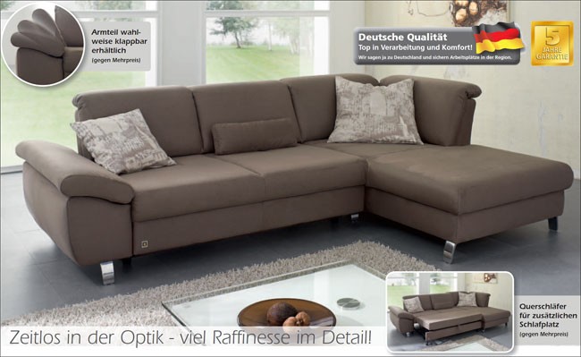 Time Ecksofa mit Sitztiefenverstellung