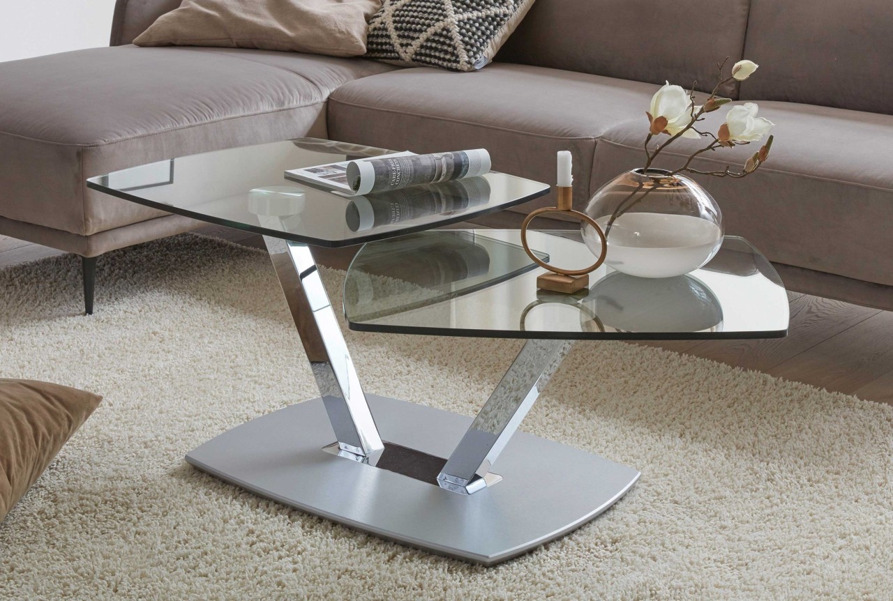 Eve Sarnico Couchtisch mit drehbaren Glasplatten