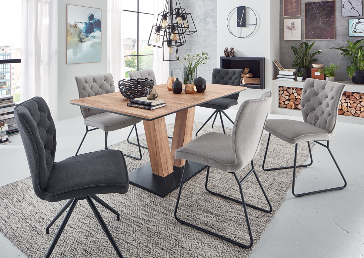 Niehoff Esstischgruppe Milton mit Retrolook Stuhl Malta