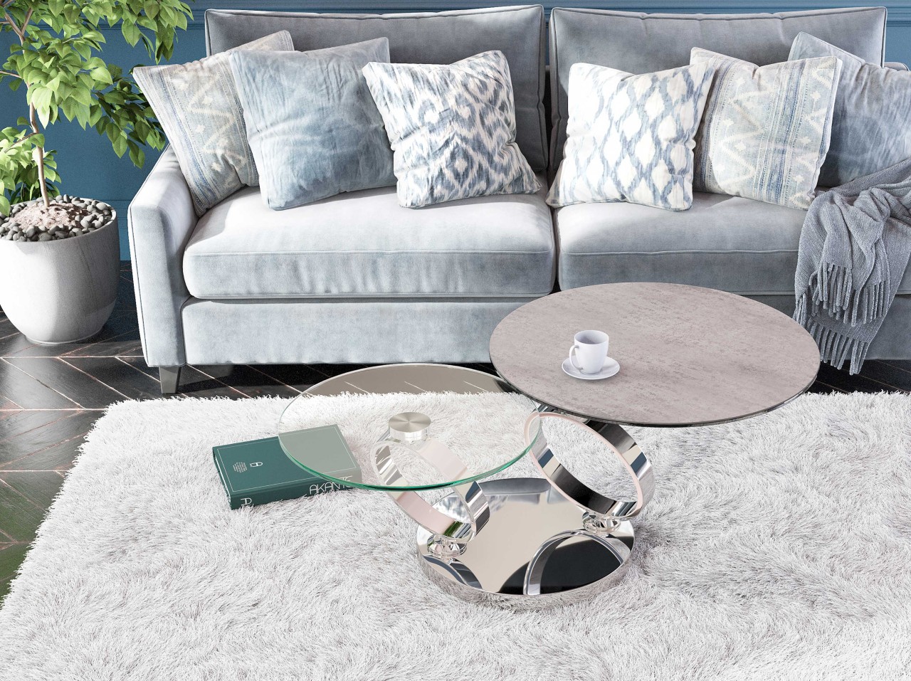 Eolia Couchtisch rund 2-teilig