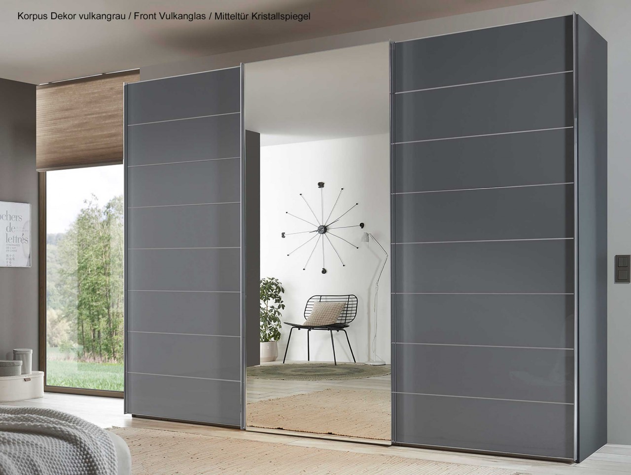 Sonate Como Kleiderschrank mit Spiegel B280 cm