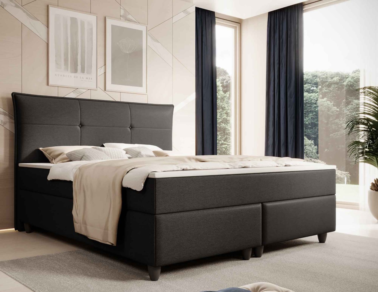 Boxspringbett 180x200 mit Topper