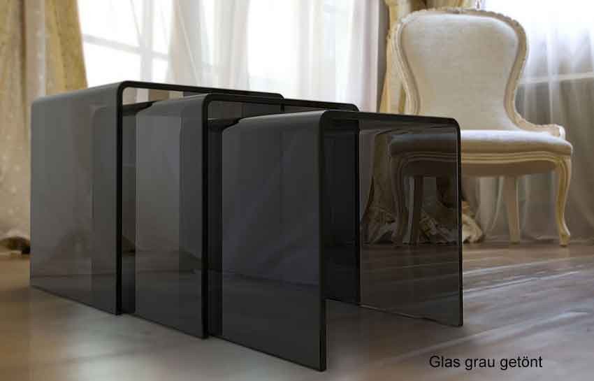 Olivea Beistelltisch Glas 3er Set