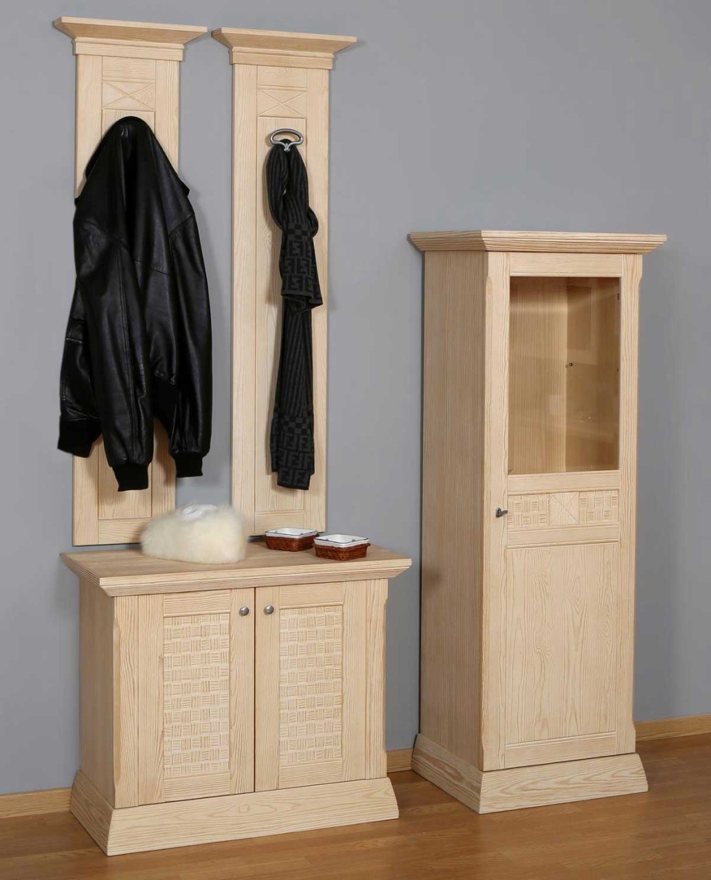 Vienna Landhaus Garderobenset Pinie massiv in 4 Farben