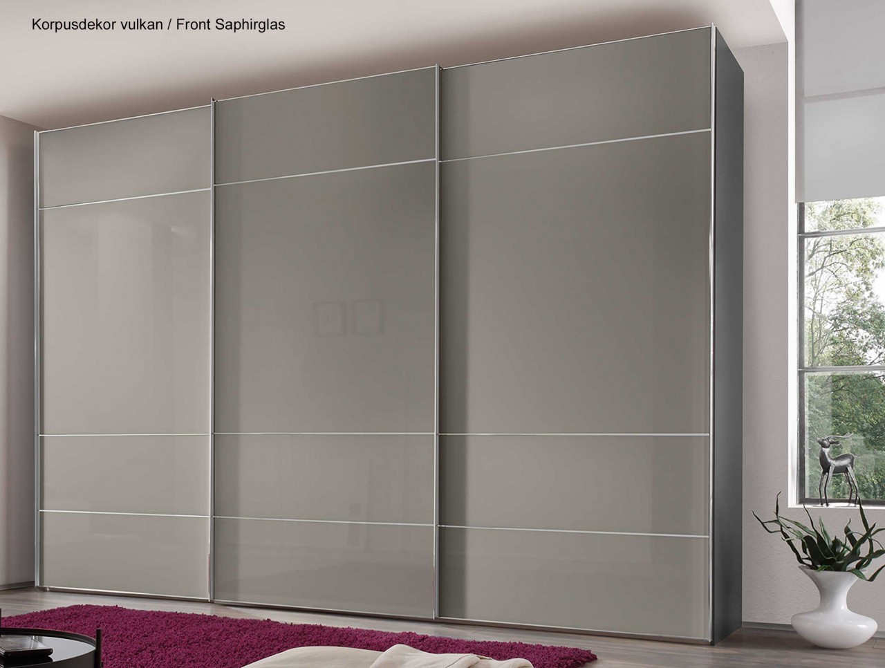 Sonate Lucca Glas Kleiderschrank B373 cm