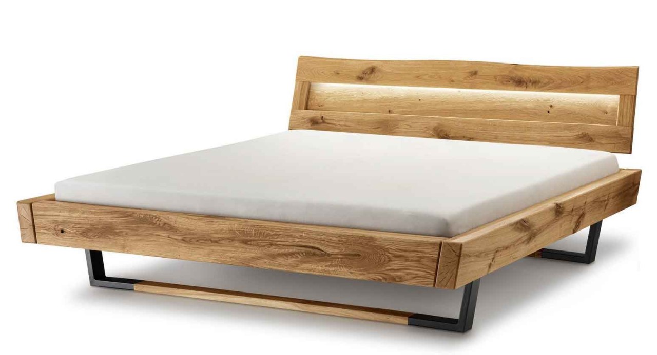 817 Holzbalkenbett mit LED