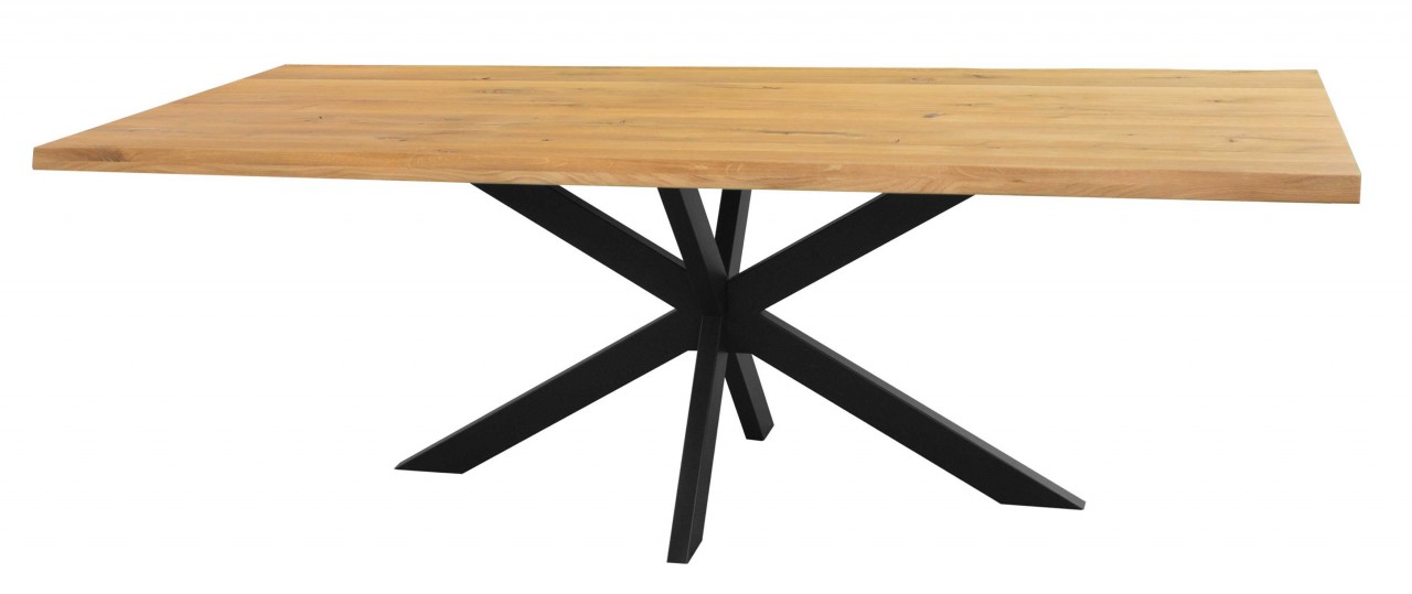 Double Esstisch Massivholz wildeiche mit Baumkante