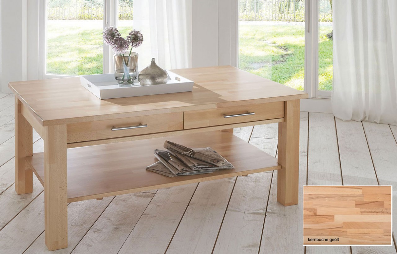 Couchtisch buche mit Schubladen