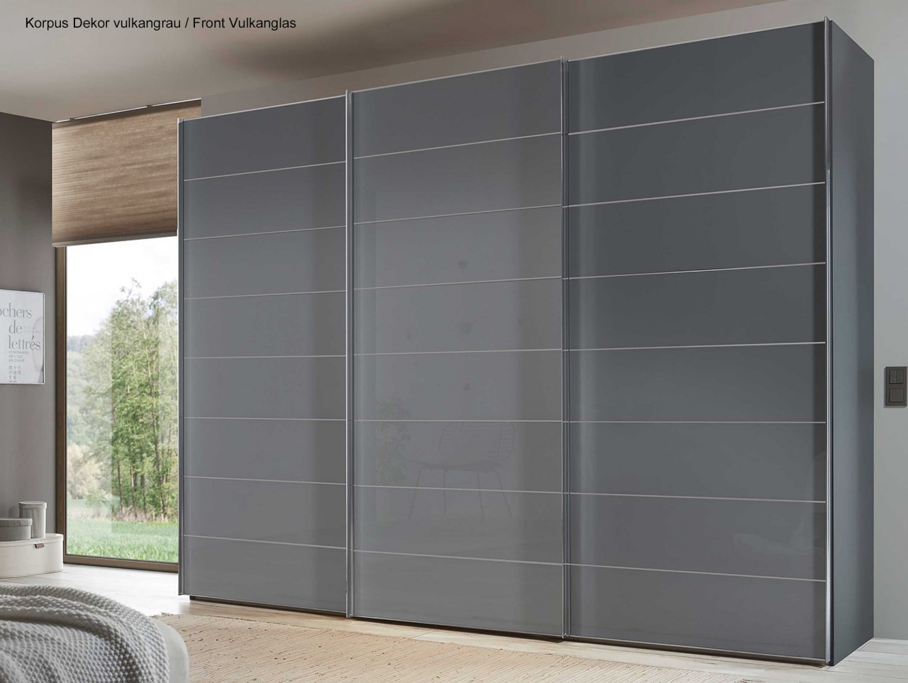 Sonate Como Glas Kleiderschrank B373 cm