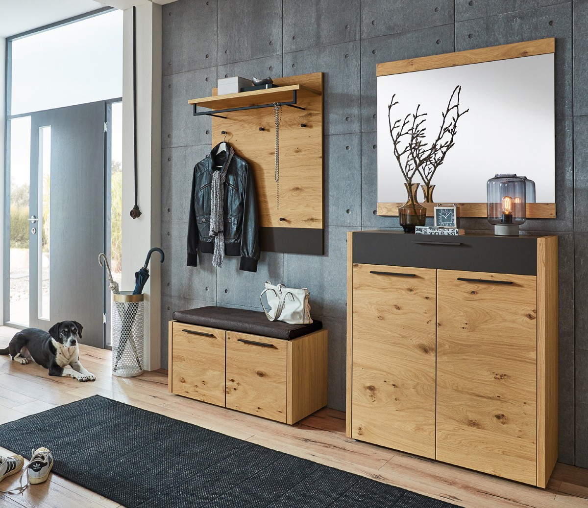 LEVIO Garderobe mit Sitzbank