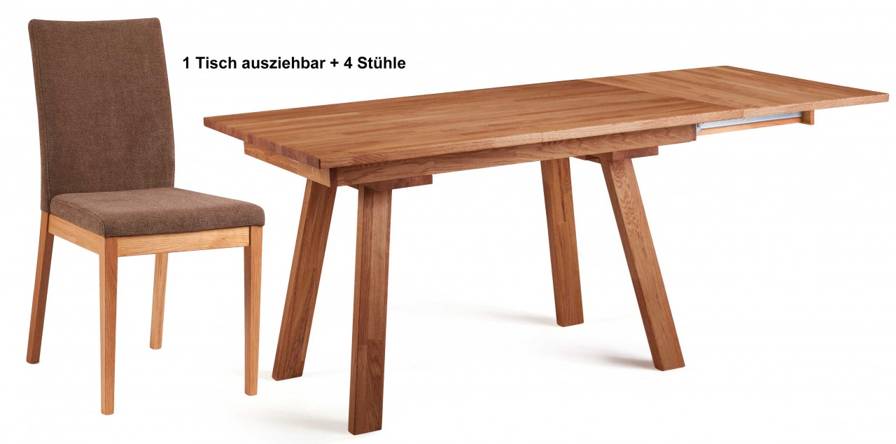 Essgruppe mit 4 Stühlen ausziehbar