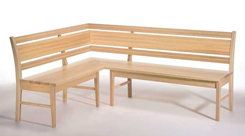 Iseo Eckbank Holz mit Polster