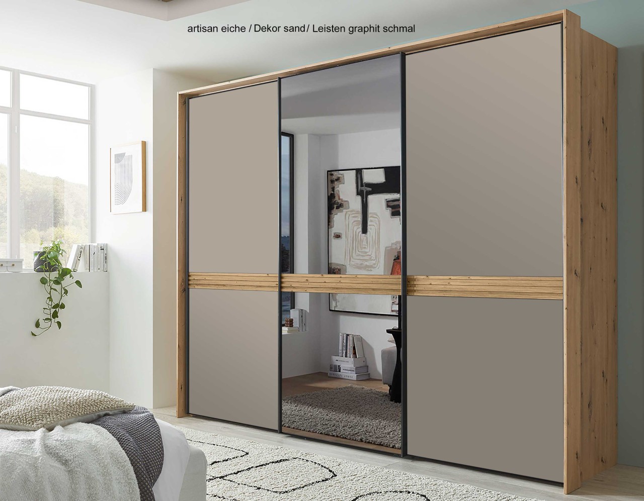 Sinfonie Plus Kleiderschrank mit Schwebetüren und Spiegel