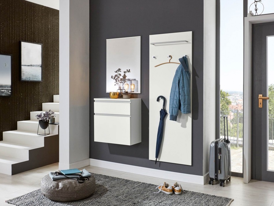 SALEA Garderobe weiß schmal