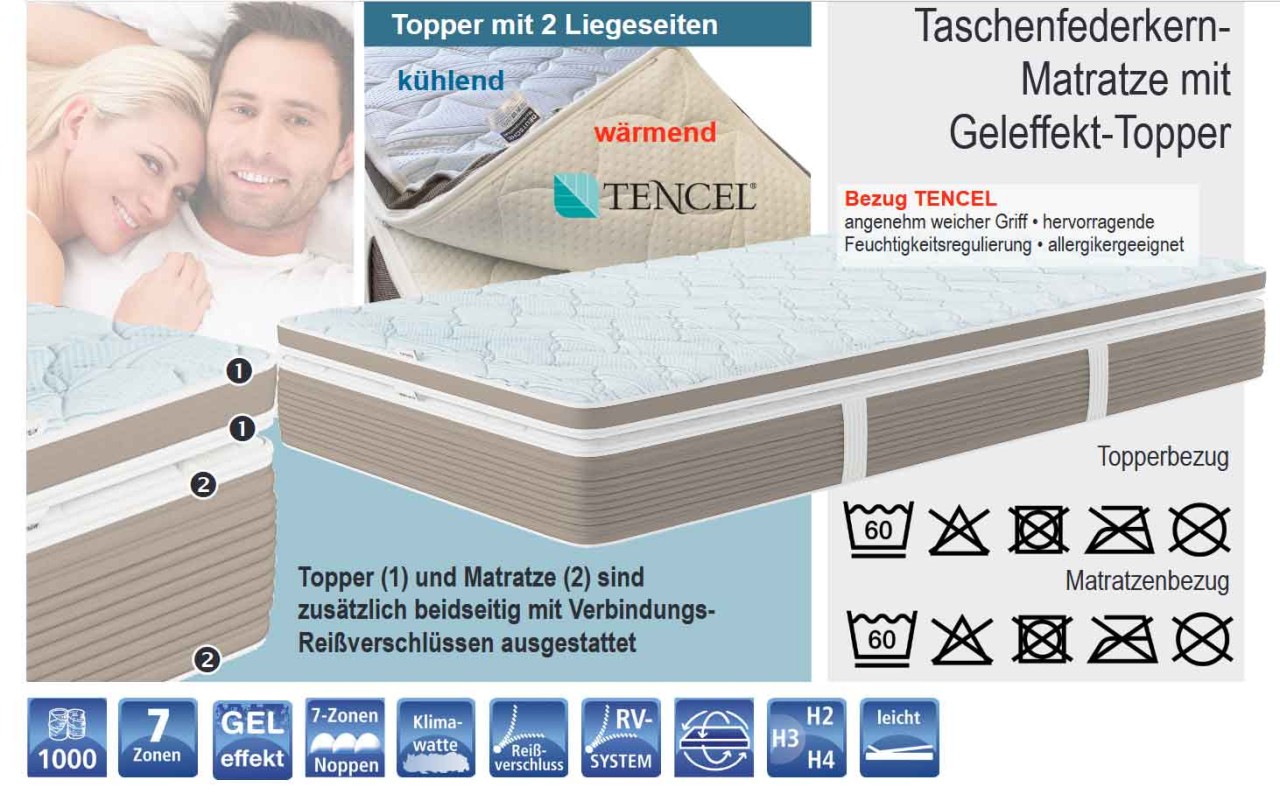 Nubo Matratze mit integriertem Topper