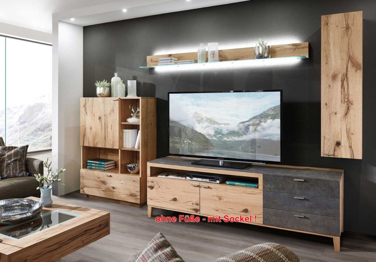 Kitzalm Wohnwand Holz modern